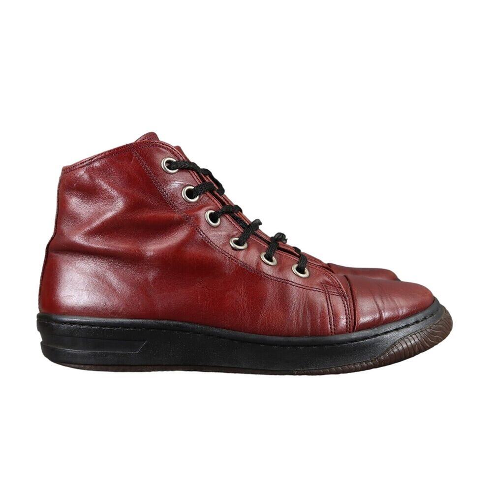 Kenneth Cole Shoes Womens 7.5 Sneaker Boot Leather Red Casual Port Authority Mid - Picture 2 of 15
